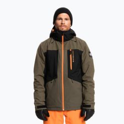 Kurtka snowboardowa męska Quiksilver Dawson. Brązowe kurtki narciarskie i snowboardowe męskie Quiksilver, na zimę, m, bez wzorów, bez kaptura, narciarskie. W wyprzedaży za 745.00 zł.