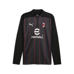 Męska bluza przedmeczowa AC Milan z zamkiem 1/4 PUMA Black For All Time Red. Czarne bluzy bez kaptura męskie Puma, m, bez wzorów, bez kaptura. W wyprzedaży za 335.70 zł.