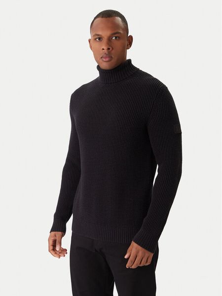 JOOP! Jeans Golf Hollio 30048179 Czarny Modern Fit. Czarne kardigany męskie JOOP! Jeans, m, bez wzorów, z bawełny, bez ramiączek. Za 729.99 zł.
