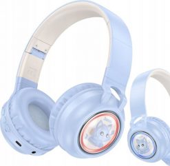 Słuchawki Hoco HOCO słuchawki bezprzewodowe nagłowne W50 niebieskie. Niebieskie słuchawki bluetooth Hoco. Za 57.43 zł.