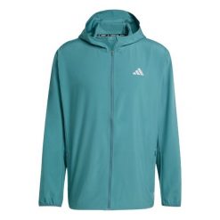 Kurtka adidas Run It. Zielone kurtki treningowe męskie ADIDAS, bez wzorów, bez kaptura, do biegania. W wyprzedaży za 245.00 zł.