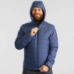 Kurtka trekkigowa męska zimowa Forclaz MT100 - 5°C. Czarne kurtki męskie FORCLAZ, na zimę, l, bez wzorów, z materiału, sportowe, bez ramiączek, bez kaptura. Za 179.99 zł.