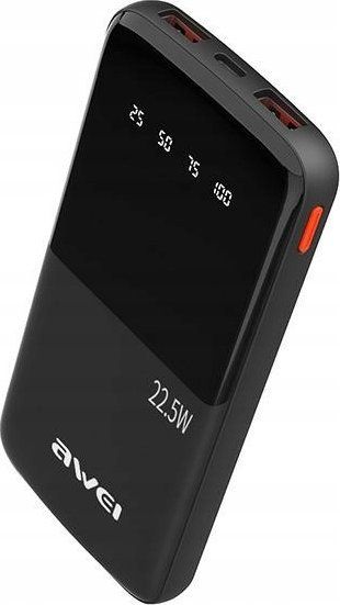 Powerbank Awei AWEI PowerBank P10K 10000 mAh 22.5W czarny/black. Czarne powerbanki Awei. Za 47.18 zł.