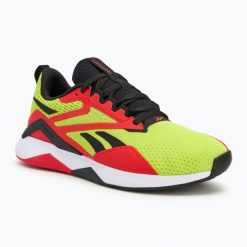 Buty treningowe męskie Reebok Nanoflex TR 2. Czarne buty treningowe męskie Reebok, bez wzorów, bez zapięcia, na fitness i siłownię. Za 389.99 zł.