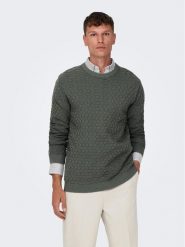 Only & Sons Sweter 22026559 Szary Regular Fit. Szare kardigany męskie Only & Sons, m, bez wzorów, z bawełny, bez ramiączek. Za 199.99 zł.
