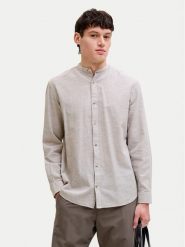 Jack & Jones Koszula Summer 12289184 Beżowy Regular Fit. Brązowe koszule męskie Jack & Jones, l, bez wzorów, ze lnu, bez kołnierzyka, bez ramiączek. Za 159.99 zł.