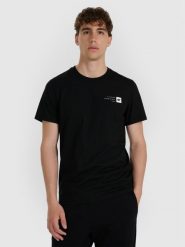 4F T-shirt regular z nadrukiem męski - czarny M. Czarne t-shirty sportowe męskie 4f, m, bez wzorów, z bawełny, klasyczne, bez ramiączek. Za 49.99 zł.