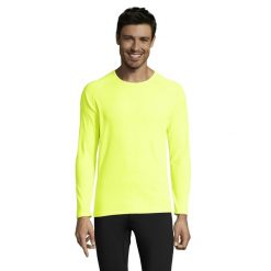 Męska Koszulka Sportowa Z Długim Rękawem. Zielone t-shirty sportowe męskie SOL'S, m, bez wzorów, sportowe, bez ramiączek. Za 48.99 zł.