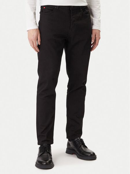 HUGO Jeansy 50554144 Czarny Regular Fit. Czarne jeansy męskie Hugo, bez wzorów, z bawełny. Za 499.99 zł.