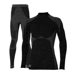 Heat Keeper zestaw termiczny Męskie Premium - koszulka + legginsy termoaktywne. Czarne bielizna termoaktywna męska HEAT KEEPER, m, bez wzorów, bez ramiączek, narciarskie. W wyprzedaży za 199.99 zł.