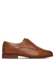 Tommy Hilfiger Półbuty Hilfiger Leather Dress Shoe FM0FM05777 Brązowy. Brązowe eleganckie półbuty męskie Tommy Hilfiger, ze skóry, wizytowe, bez obcasa, bez zapięcia. Za 649.99 zł.
