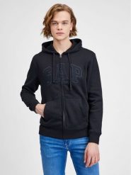 Gap Bluza 499917-06 Czarny Regular Fit. Czarne bluzy rozpinane męskie GAP, m, bez wzorów, z bawełny, bez ramiączek, bez kaptura. Za 139.99 zł.