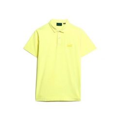 Koszulka polo z dżerseju Superdry Essential Logo Neon. Żółte koszulki polo męskie Superdry., m, bez wzorów, z dżerseju, eleganckie, bez kołnierzyka, bez ramiączek. W wyprzedaży za 190.35 zł.