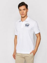La Martina Polo CCMP01 PK001 Biały Regular Fit. Białe koszulki polo męskie La Martina, m, bez wzorów, z bawełny, bez kołnierzyka, bez ramiączek. Za 309.99 zł.