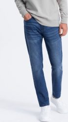 Ombre Spodnie męskie jeansowe SLIM FIT - niebieskie V3 OM-PADP-0110 S. Niebieskie długie spodnie sportowe męskie Ombre, bez wzorów, z jeansu. Za 99.99 zł.