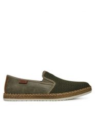 Rieker Półbuty B5265-54 Khaki. Brązowe codzienne półbuty męskie Rieker, bez wzorów, z materiału, bez obcasa, bez zapięcia. Za 219.99 zł.