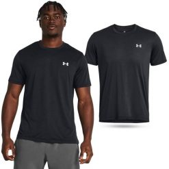 Koszulka fitness męska UNDER ARMOUR 1382582 z krótkim rękawem. Czarne t-shirty sportowe męskie Under Armour, m, bez wzorów, sportowe, bez ramiączek. Za 104.36 zł.