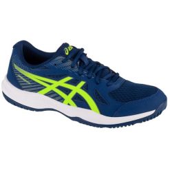 Buty treningowe męskie Asics Upcourt 6. Niebieskie buty treningowe męskie Asics, bez wzorów, z materiału, bez zapięcia, do siatkówki. Za 351.00 zł.