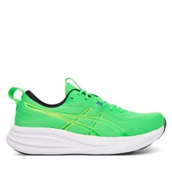 Buty do biegania Asics. Zielone buty do biegania męskie Asics, bez wzorów, bez zapięcia, do biegania. Za 489.99 zł.