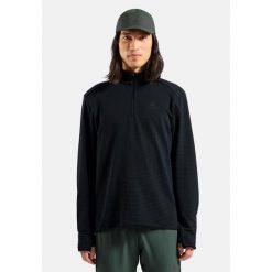 Bluza bez kaptura rozpinana Odlo Mid layer 1/2 zip ESSENTIAL THERMAL. Czarne bluzy rozpinane męskie Odlo, bez wzorów, sportowe, bez ramiączek, bez kaptura. Za 339.99 zł.