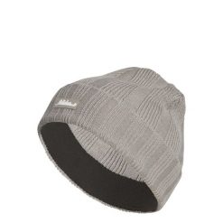 Czapka typu beanie z prążkowanej dzianiny. Brązowe czapki męskie ADIDAS, na zimę, bez wzorów, z dzianiny, sportowe. Za 129.00 zł.