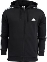 Adidas Bluza męska adidas Essentials Fleece 3-Stripes Full-Zip czarna IB4029 M. Czarne bluzy nierozpinane męskie ADIDAS, m, bez wzorów, bez ramiączek, bez kaptura. Za 237.23 zł.