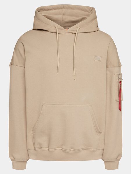 Alpha Industries Bluza Essentials 146335 Beżowy Relaxed Fit. Brązowe bluzy nierozpinane męskie Alpha Industries, l, bez wzorów, z syntetyku, bez ramiączek, bez kaptura. Za 249.99 zł.