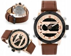 Zegarek Naviforce ZEGAREK MĘSKI NAVIFORCE - NF9097 - brown/rosegold. Brązowe zegarki męskie Naviforce. Za 257.84 zł.