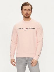 Tommy Hilfiger Bluza Logo MW0MW11596 Różowy Regular Fit. Czerwone bluzy nierozpinane męskie Tommy Hilfiger, m, bez wzorów, z bawełny, bez ramiączek, bez kaptura. Za 359.99 zł.
