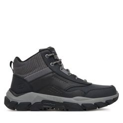 Trekkingi Skechers. Czarne buty trekkingowe męskie Skechers, bez wzorów, sportowe, bez obcasa, bez zapięcia. Za 359.99 zł.