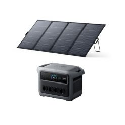 Zestaw stacja zasilania Anker C1000X Gen 2 z bifacjalny panelem solarnym 400 W. Szare powerbanki Anker. W wyprzedaży za 5,332.31 zł.