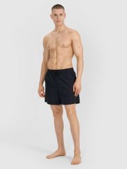 4F Spodenki plażowe boardshorty męskie - czarne XL. Czarne szorty męskie 4f, bez wzorów, z syntetyku, wakacyjne. Za 99.99 zł.