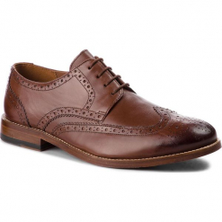 Półbuty CLARKS - James Wing 261348797 British Tan Leather. Brązowe eleganckie półbuty męskie Clarks, ze skóry, eleganckie. Za 759.00 zł.