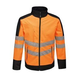 Kurtka Softshellowa Unisex Dla Dorosłych HiVis Odblaskowy Materiał. Brązowe kurtki męskie Regatta, xl, bez wzorów, z materiału, sportowe, bez ramiączek, bez kaptura. Za 247.99 zł.