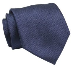 Klasyczny, Szeroki Krawat Męski CHATTIER - Granatowy, Jednokolorowy. Niebieskie krawaty i muchy męskie Chattier, bez wzorów, z tkaniny, eleganckie. Za 49.00 zł.