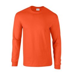 Ultra Bawełniana Koszulka Z Długim Rękawem Unisex Dla Dorosłych. Brązowe koszulki męskie z długim rękawem GILDAN, xl, bez wzorów, z bawełny, sportowe, bez kołnierzyka, bez ramiączek. Za 60.99 zł.
