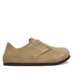 Półbuty Birkenstock. Brązowe codzienne półbuty męskie Birkenstock, bez wzorów, bez obcasa, bez zapięcia. Za 719.99 zł.