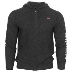 Bluza merino z zamkiem i kapturem Taimen - Szarobrązowa. Brązowe bluzy z kapturem męskie TAIMEN, bez wzorów. Za 649.99 zł.