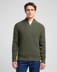 MESKI SWETER LEE CLEAN HALF ZIP KNIT OLIVE GRAY 112370539. Szare swetry męskie Lee, bez wzorów, bez kołnierzyka, bez ramiączek. Za 199.99 zł.