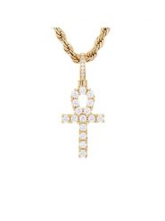 ICED STUFF Zawieszka Micro Ankh Złoty. Żółte biżuteria dla mężczyzn ICED STUFF, z tworzywa sztucznego, metalowe. Za 119.99 zł.