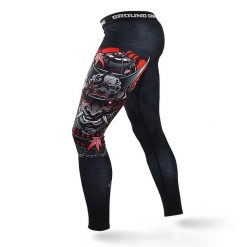 Legginsy do MMA męskie Ground Game SAMURAI 2.0. Czarne legginsy męskie GROUND GAME, m, bez wzorów, z elastanu, do biegania. Za 159.99 zł.