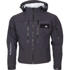 Kurtka wędkarska do brodzenia Taimen Tuul. Czarne kurtki męskie TAIMEN, l, bez wzorów, sportowe, bez ramiączek, bez kaptura. Za 599.99 zł.