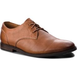 Półbuty CLARKS - Glide Lace 261354327 Tan Leather. Brązowe eleganckie półbuty męskie Clarks, z materiału, eleganckie. W wyprzedaży za 279.00 zł.