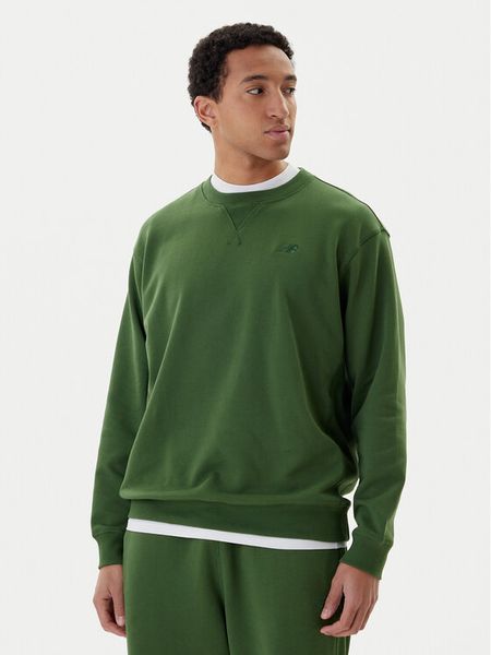 New Balance Bluza MT41506 Zielony Relaxed Fit. Zielone bluzy nierozpinane męskie New Balance, m, bez wzorów, z bawełny, bez ramiączek, bez kaptura. Za 359.99 zł.