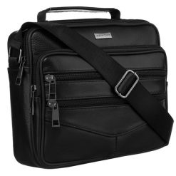 Skórzana torba męska na ramię do pracy - Rovicky. Torby męskie na ramię ROVICKY, bez wzorów, ze skóry, biznesowe, na ramię. Za 65.99 zł.