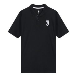 Juventus polo męskie. Czarne koszulki polo męskie JUVENTUS FC, m, bez wzorów, z bawełny, sportowe, bez kołnierzyka, bez ramiączek. Za 189.99 zł.