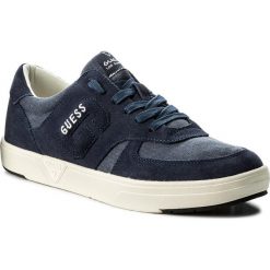 Sneakersy GUESS - Derrik FMDER1 LEA12 NAVY. Niebieskie buty sportowe na co dzień męskie Guess, z aplikacjami, z materiału, eleganckie. W wyprzedaży za 239.00 zł.