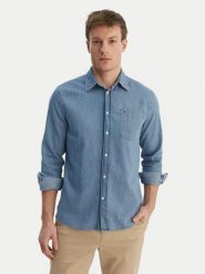 Tommy Hilfiger Koszula jeansowa MW0MW42431 Niebieski Regular Fit. Niebieskie koszule męskie Tommy Hilfiger, l, bez wzorów, z bawełny, bez kołnierzyka, bez ramiączek. Za 489.99 zł.