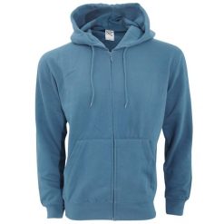 Męska Gładka Bluza Sportowa Z Kapturem Na Zamek. Niebieskie bluzy z kapturem męskie SG, m, bez wzorów, z kapturem. Za 152.99 zł.