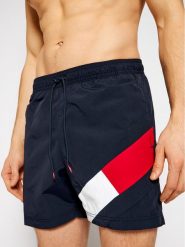 Tommy Hilfiger Szorty kąpielowe UM0UM02048 Granatowy Slim Fit. Niebieskie kąpielówki męskie Tommy Hilfiger, bez wzorów, z syntetyku. Za 169.99 zł.